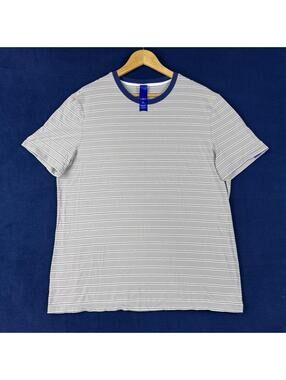 Kit and Ace Striped T- Shirt Men size XL Gray Blue Stretch Minimalist Modal Soft